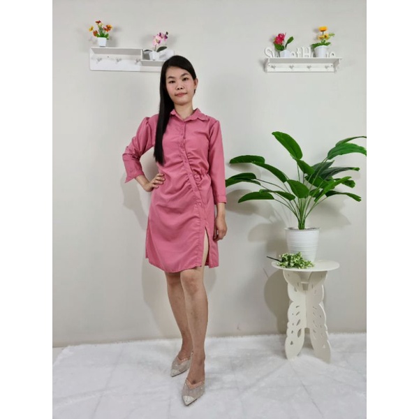 Dress Wanita Casual Korean Style Slim Vintage Kekinian