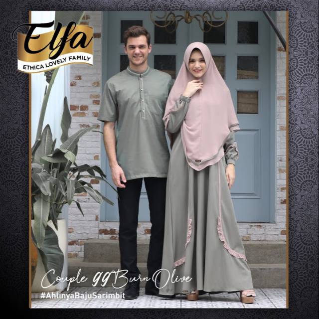 Ethica Baju Muslim Gamis Koko Couple 99 Burn Olive