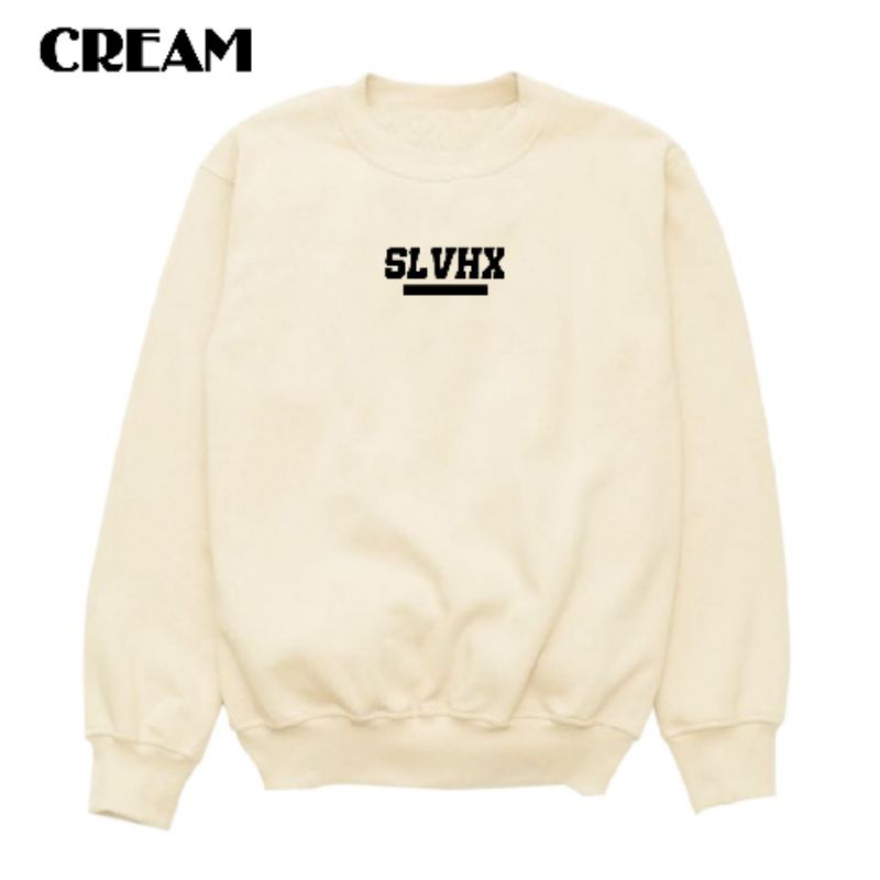 Sweater Crewneck Cream Motif Premium / Jaket Suiter Pria Wanita / Jaket Suiter Dewasa / Jaket Suiter