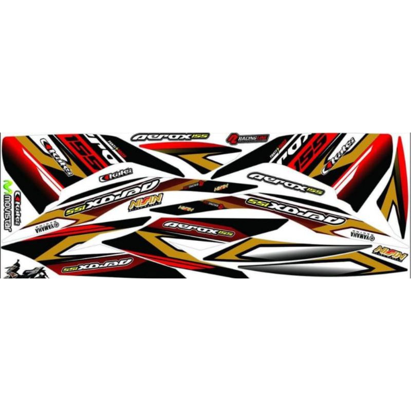 Striping Aerox 155 Variasi Yamaha Sticker Stiker Skotlet Lis Motor Lis Body Lis