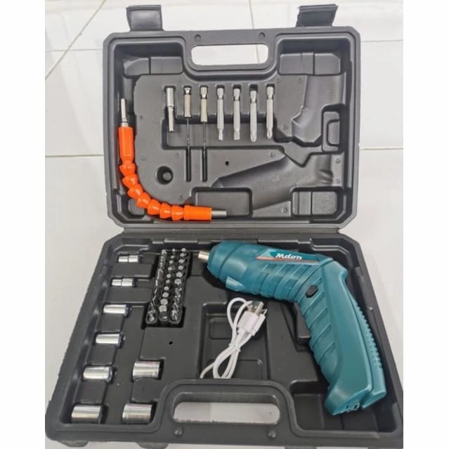 Set Bor Tangan - Bor 4.2 VOLT Cordless - Drill Bor Dinding 37 Mata Bor - Bor tangan - Bor tangan listrik cas - Bor tangan baterai - Mesin Bor Tangan -bor kayu besi tembok drillset - bor dinding portable - mesin bor fleksibel - bor cordless