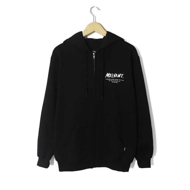 MZH QUOTE BLACK - MELVANT ZIPPER HOODIE