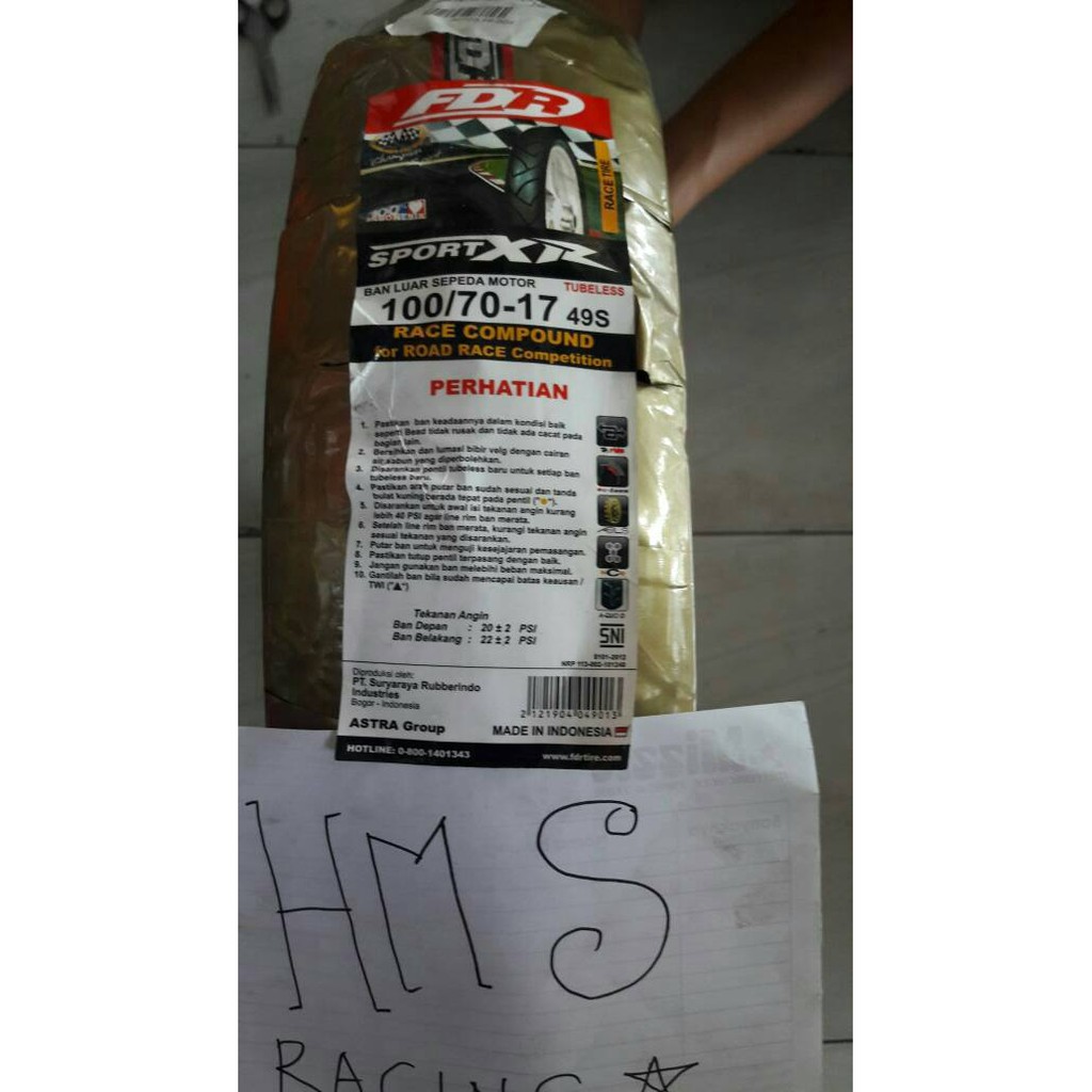 Ban Luar Fdr 100/80-17 Sport XR Soft Compound