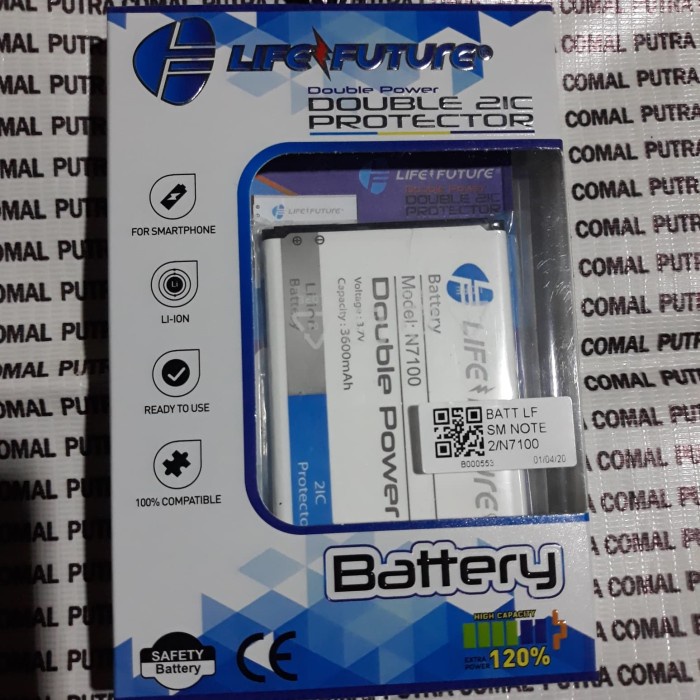 Batre Baterai Samsung Galaxy Note 2 N7100 Double Dobel IC Power