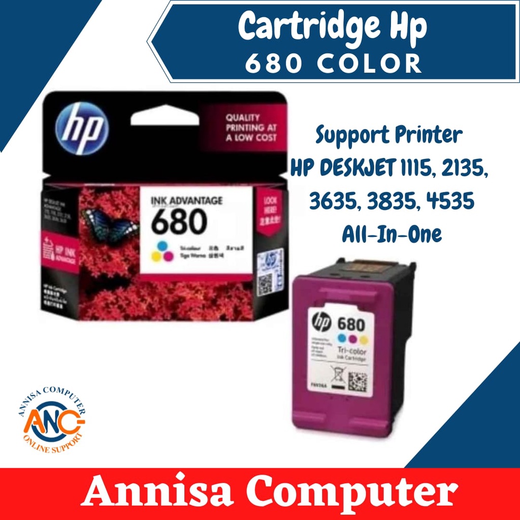 Tinta HP 680 Original Cartridge / Cartridge Printer Hp 680 COLOR - 680
