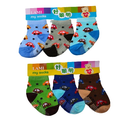 [ SET ISI 3 PASANG ] Kaos Kaki Anti Slip Bayi Motif Lucu Kaos Kaki Bayi