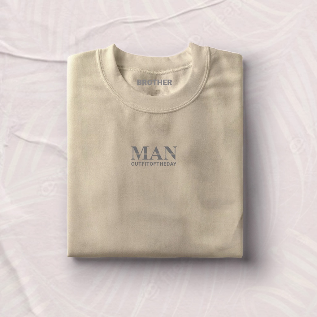 BROTHER STORE - Kaos Distro Pria - KAOS COWOK CEWEK - Kaos Kata Kata - Articel MAN TEXT ABU ABU Premium