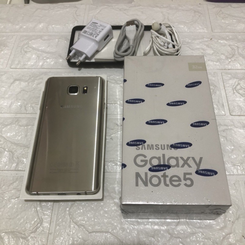 Samsung Note 5 ram 4GB 32GB Gold Bekas - Fullset SEIN - tidak mulus