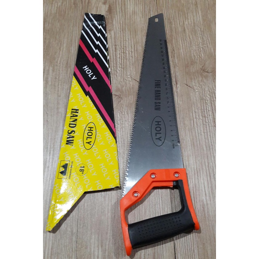 Gergaji kayu 18 Inch Handsaw Gagang Karet 450mm Tajam