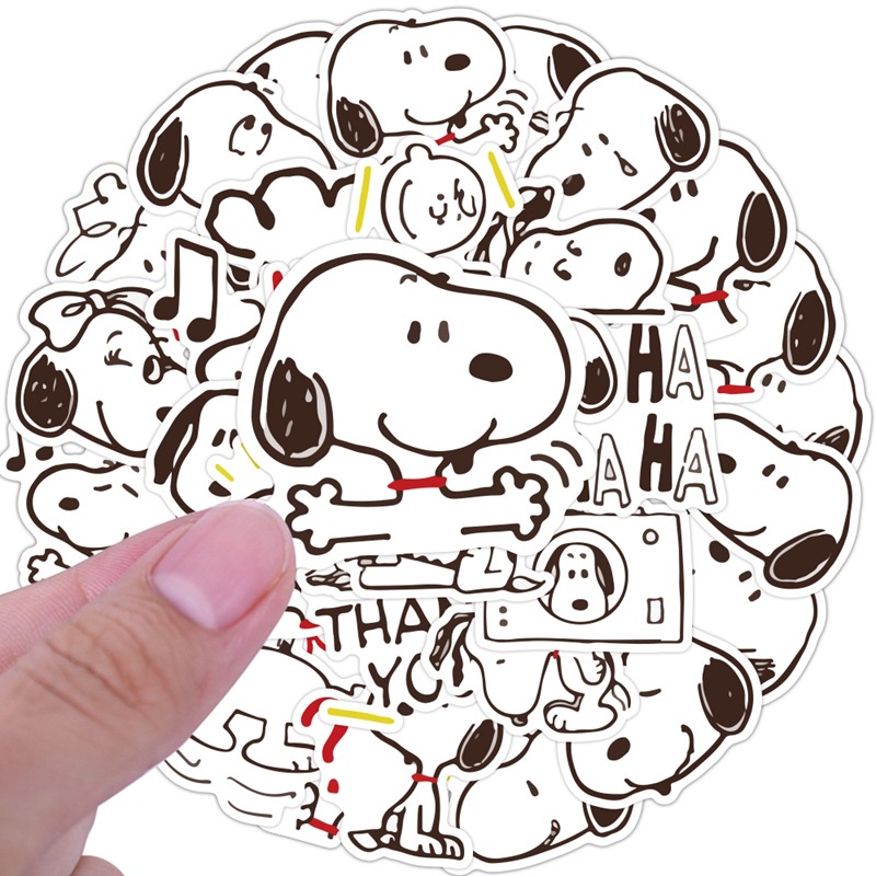 40 Snoopy stiker lucu kartun anjing graffiti Jurnal bahan Telepon Kasus bagasi tangan Buku stiker ke