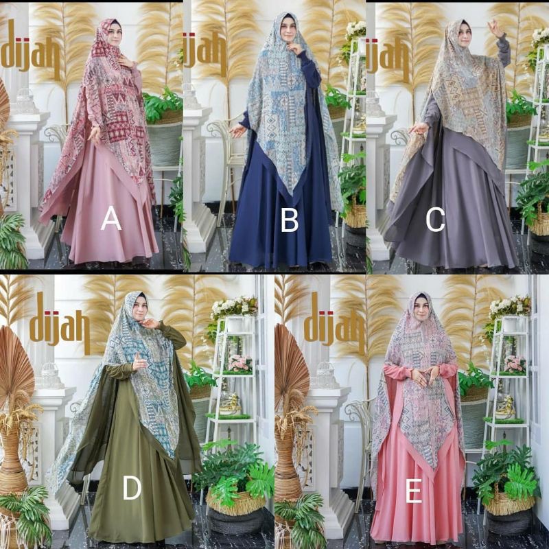 DIJAH 226 GAMIS SYARI PREMIUM SET SYARI ORIGINAL BAJU SYARI TRENDY BAJU GAMIS