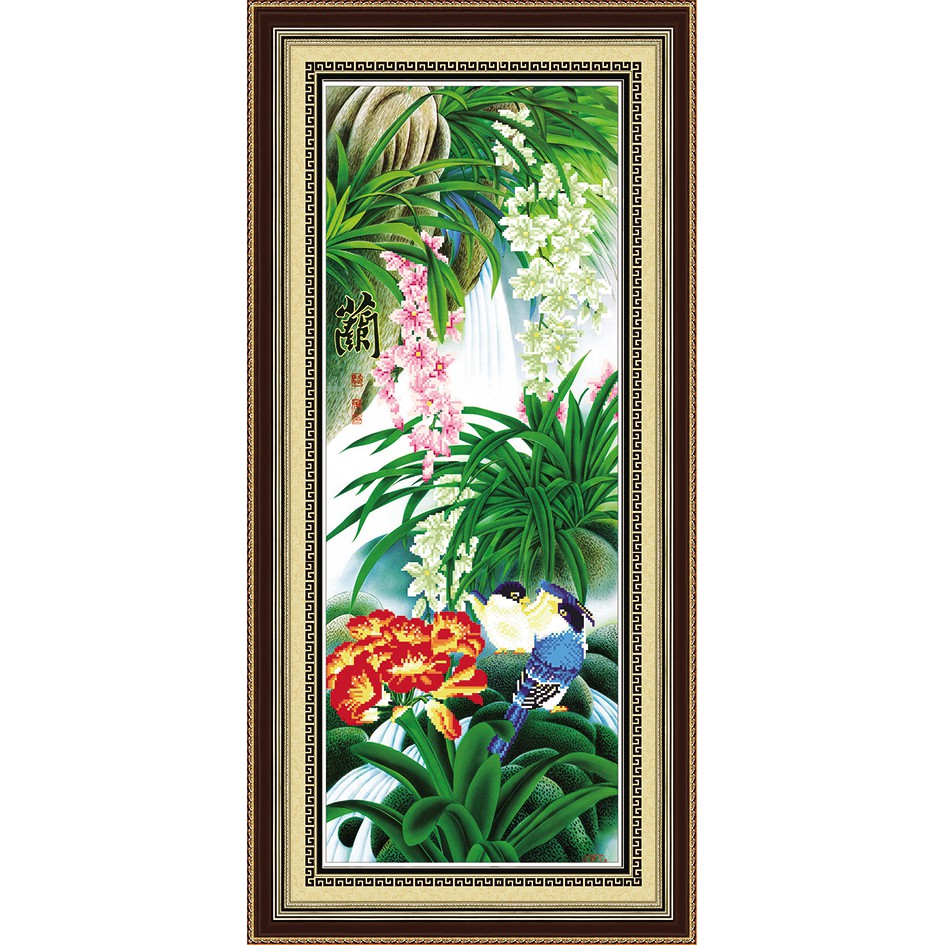 Paket DIY Craft Diamond Painting Y6085 Bunga Anggrek Orchid Burung