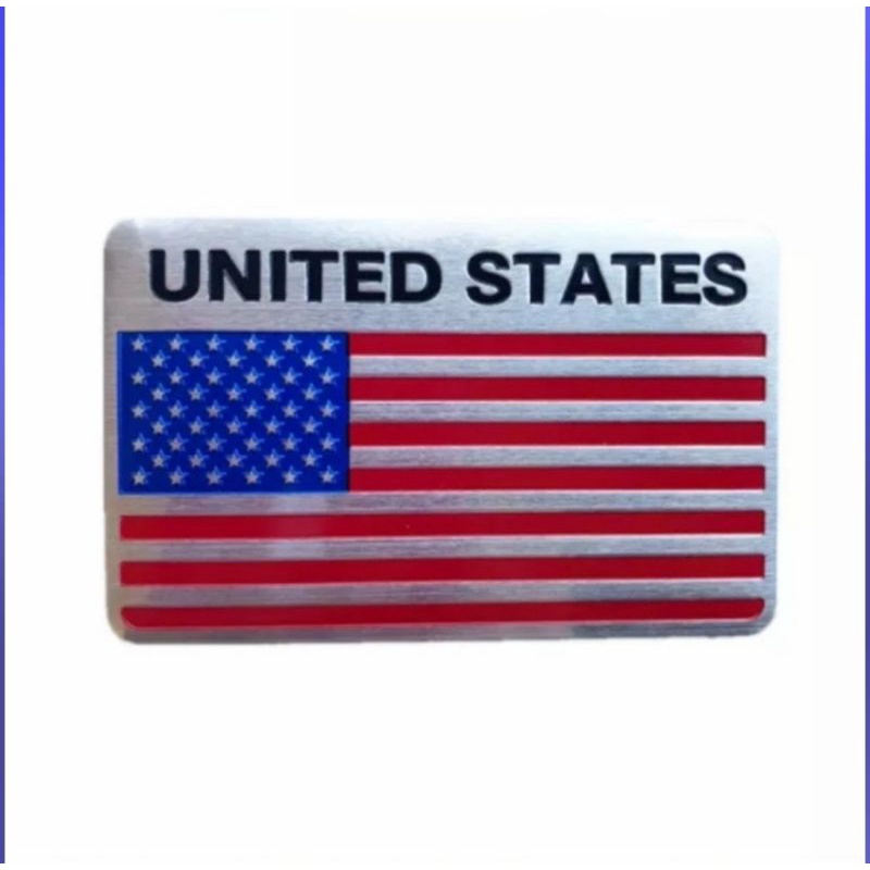 Stiker Emblem Mobil Bendera AMERIKA SERIKAT UNITED STATES Bahan Aluminium