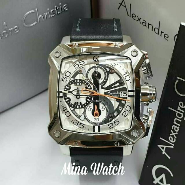 Jam tangan pria alexandre christie original ac3038 silver