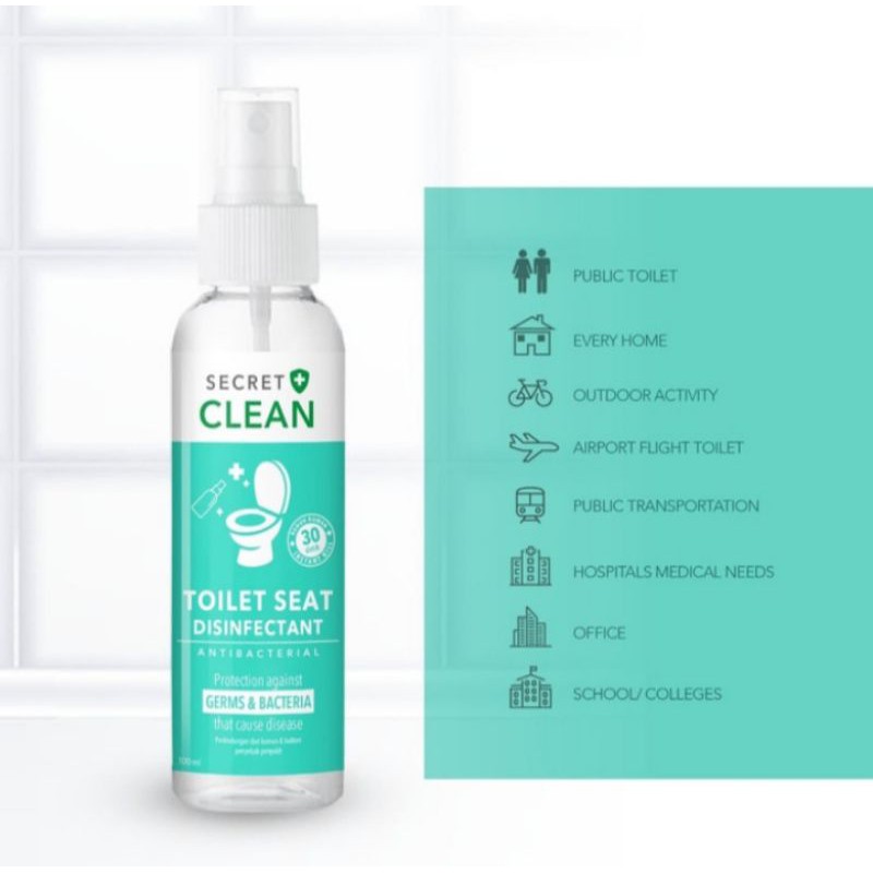 Toilet Seat Disinfectant Antiseptic &amp; Antibacterial Secret Clean 100ml