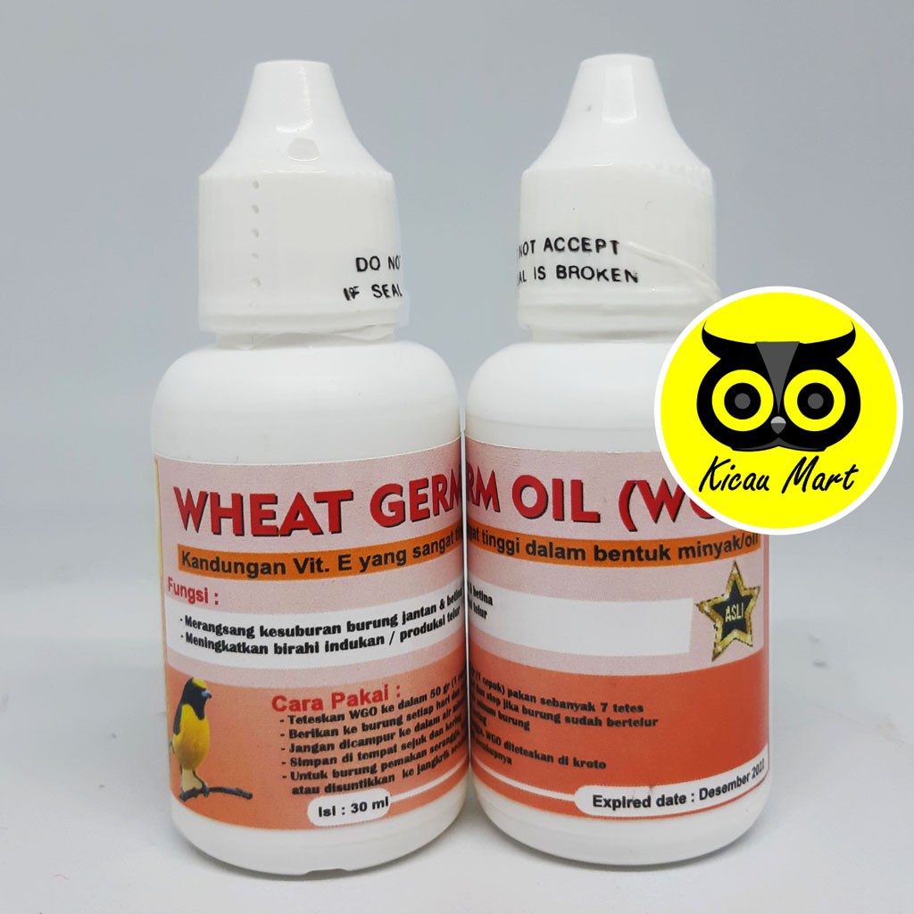 WGO WHEAT GERM OIL VITAMIN TERNAK BURUNG MINYAK GANDUM OAT ASLI ATASI MANDUL MACET PRODUKSI WGOVIT