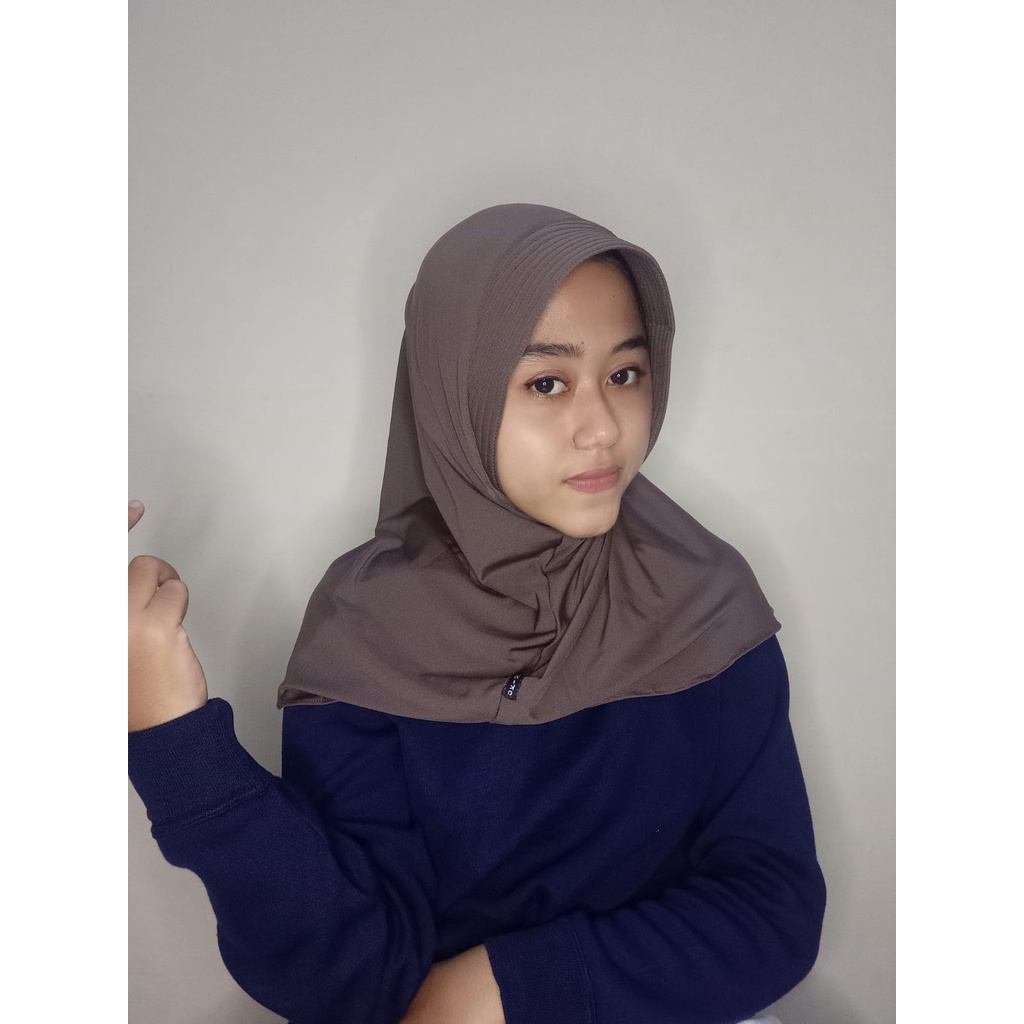 HAYFA - Jilbab Sport Olah Raga Jogging Simpel Adem Nyaman Dan Murah Hijab Instan Volly Ringan Tidak Terawang Kerudung Jogging No Nerawang Ga Bikin Gerah Bahan Lembut Surabaya Pekalongan Jakarta-Volly Mocca