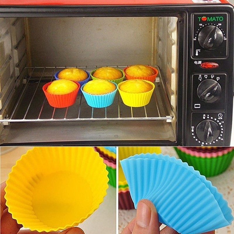 Reusable Silicone Cake Cupcake Liner / Round Shaped Muffin Cupcake Baking Cupcake Mold  Home Kitchen Cooking Tools