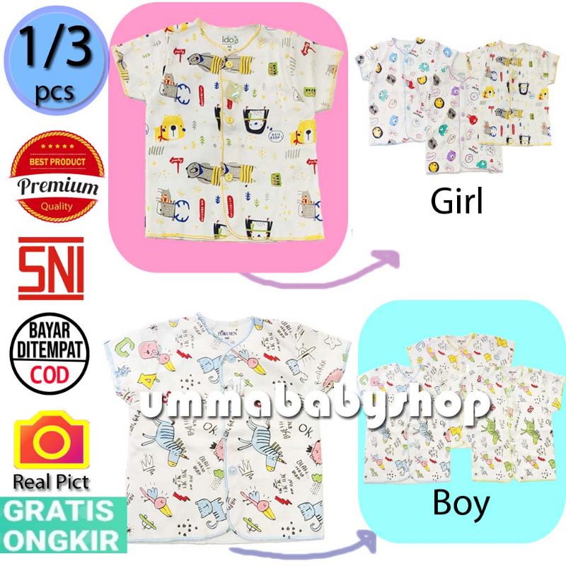 Baju Bayi Baru Lahir Lengan Panjang Pendek Kutung 100% Cotton Premium SNI