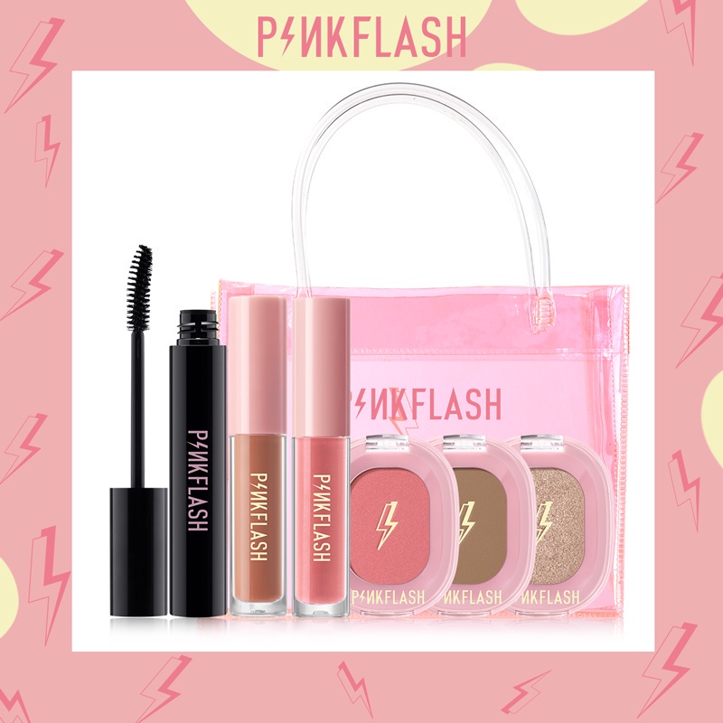 PINKFLASH  Makeup Beauty Set The Hot makeup Set  Orange soda water  Set—Include Mascara Contour Highlight Lipgloss Blush