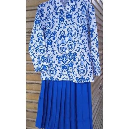 KEMEJA BATIK GARUDA BIRU,HIJAU, SERAGAM SEKOLAH ANAK PAUD,TK BATIK SDFDS541354