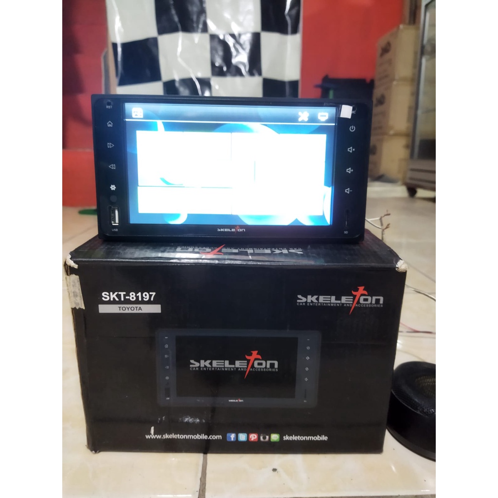 Tv Mobil Headunit Doubledin Skeleton Skt-8197T / Skt 8197 Toyota Stok Lama