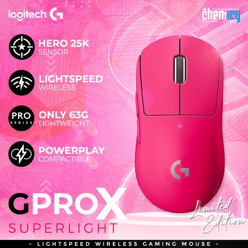 Logitech G Pro X Superlight Pink Limited Edition Wireless Gaming Mouse