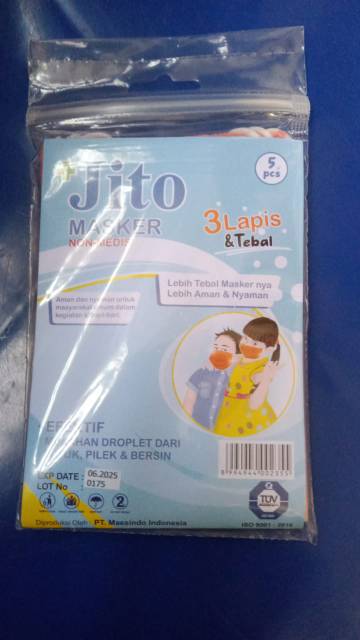 Masker jito untuk anak 1 bks isi 5 pcs