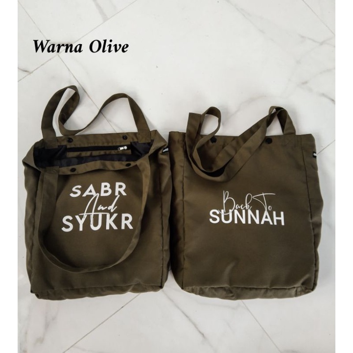 Sabr and Syukr | Lana Bag | Totebag Katun Drill(Twill) | Totebag Kajian | Totebag Dakwah