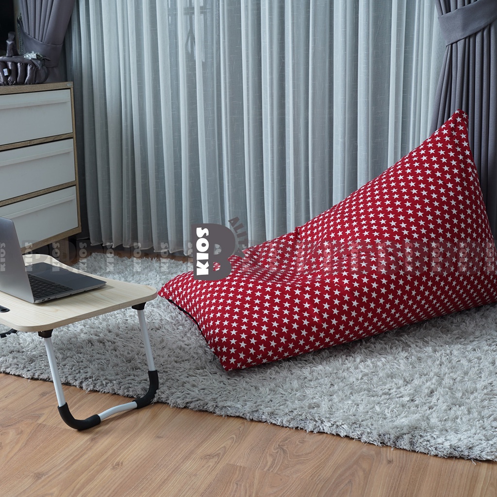 BEAN BAG MOTIF PLUS ISIAN UKURAN MEDIUM / BEANBAG TRIANGLE WATERPROOF DEWASA / SOFA BEAN BAG MURAH