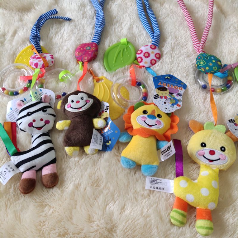 4in1 Mainan Gantungan Kerincingan Musik Rattle Teether Original Multifungsi