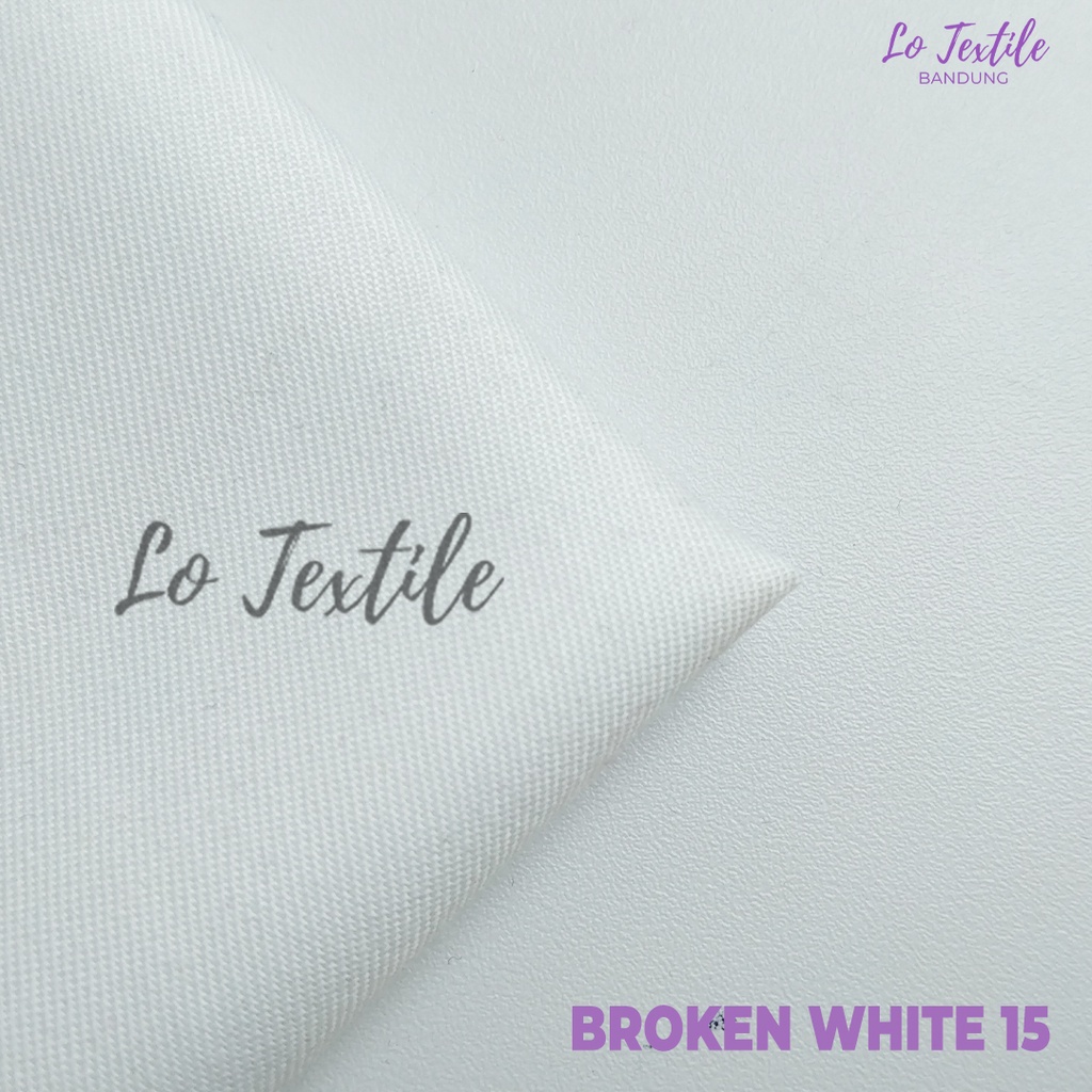 Kain Katun Toyobo Fodu Premium 0.5 Meter (Seri 1) - Bahan Katun Podu Cotton Koko Gamis Meteran-Putih Tulang/BW - 15