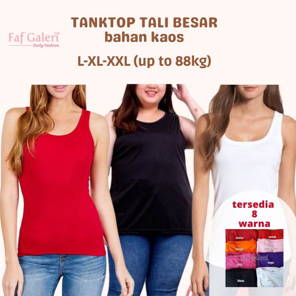 TANK TOP SINGLET BIG SIZE JUMBO - TANKTOP KAOS WANITA