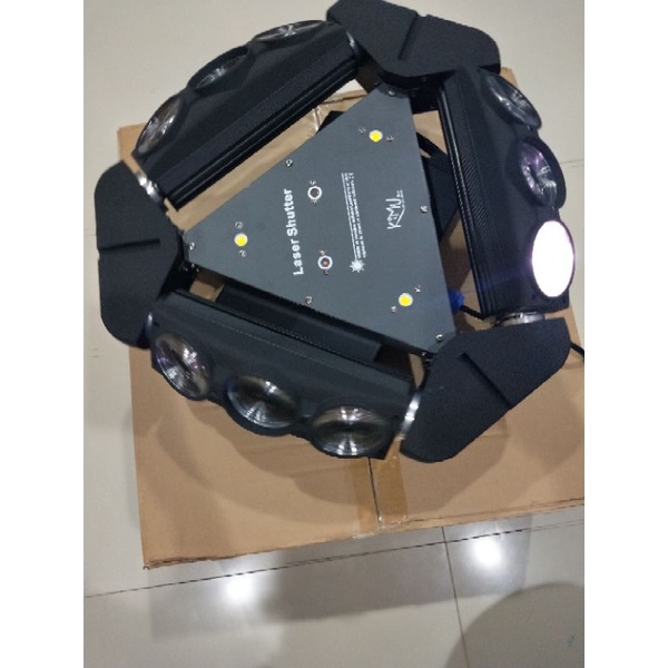 MOVING SPIDER 9X10WATT PLES LASER PLES STROBO MODEL TERBARU