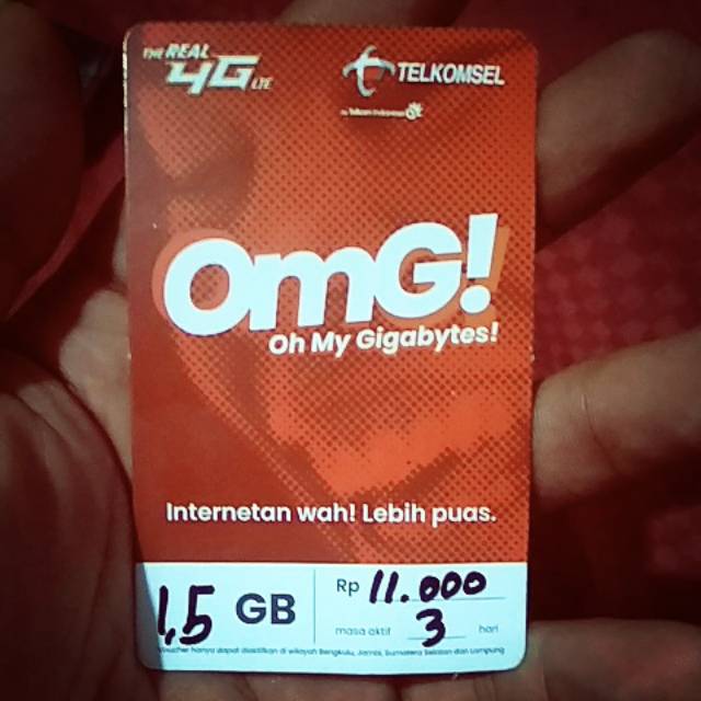 Voucher Telkomsel 1,5gb 3day Sumbagsel