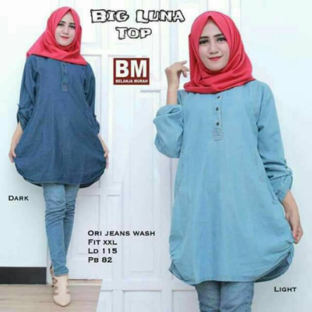 Jumbo luna/baju jumbo/atasan jeans jumbo/baju murah/baju busui/baju polos/baju formal/atasan wanita