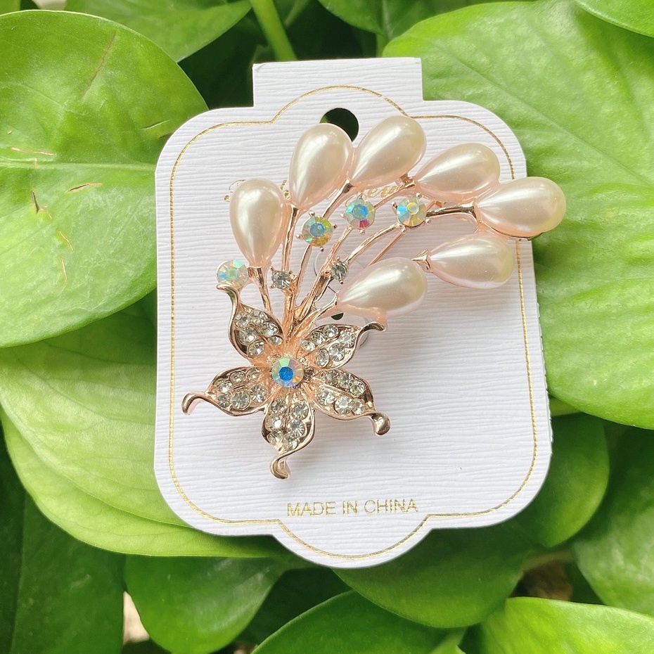 Baru Kreatif Mutiara Pin Bros Berlian Imitasi Bros Elegan Cukup Gaya Bros Mutiara Bros-15#