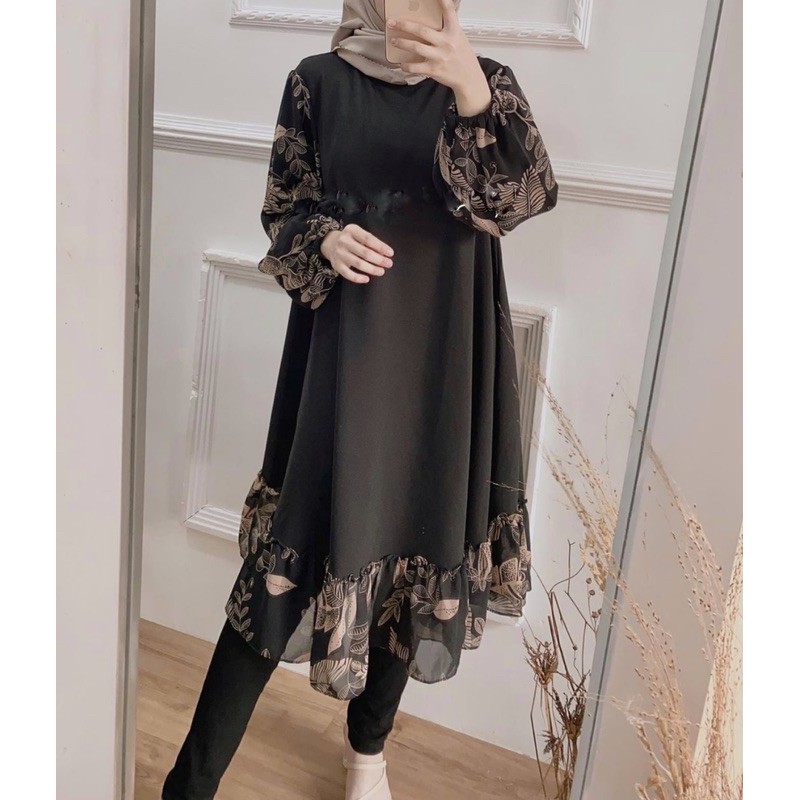 VIRA TUNIK / BAJU WANITA / ATASAN WANITA / MOTIF BUNGA FLORAL | Gamis Terbaru2022 Baju Lebaran Remaj