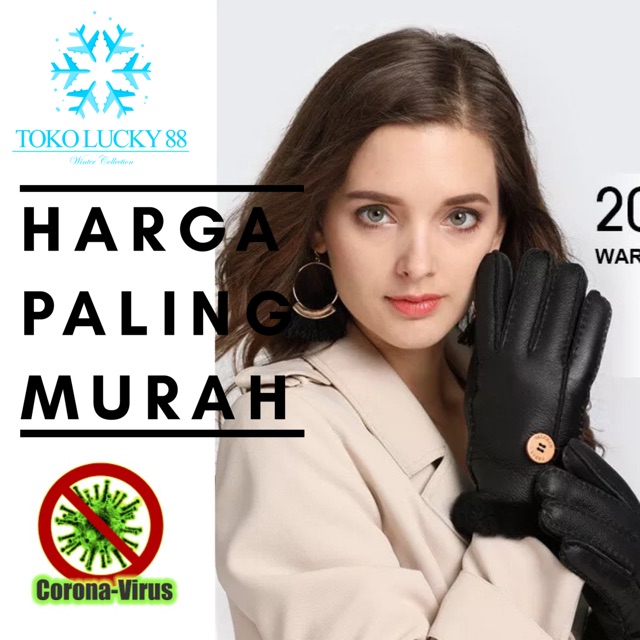 IMPORT MOLLAD Glove Leather Sheep Original Sarung Tangan Kulit bulu domba Glove Leather Woman Lamb Skin Fur