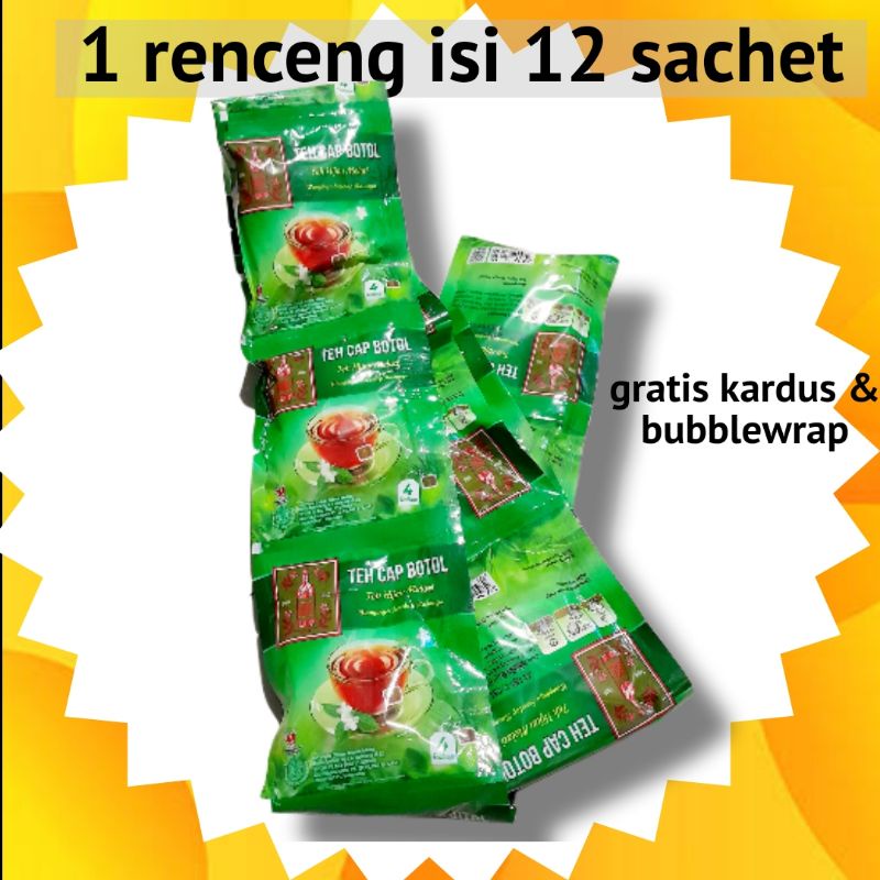 

teh celup cap botol sachet hijau renceng isi 12 sachet murah