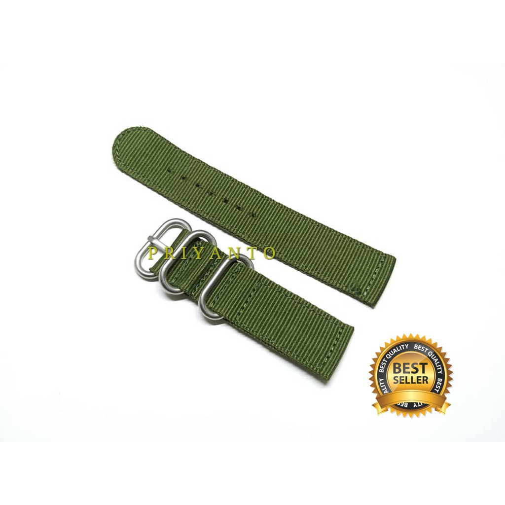 Tali Strap jam tangan Nato zulu canvas 20 22 24mm hijau