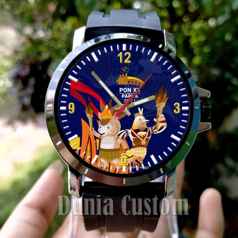 Jam Tangan PON XX PAPUA 2021 Custom / Jam Tangan Pria PON XX PAPUA 2021 / Jam Tangan Termurah PON XX