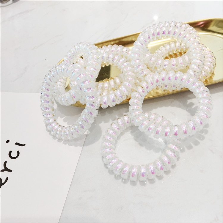 Lolita Japanese Girl Fantasy Phone Coil Mermaid Color Flash Transparent Laser Hair Rope Head Rope Hair Accessories