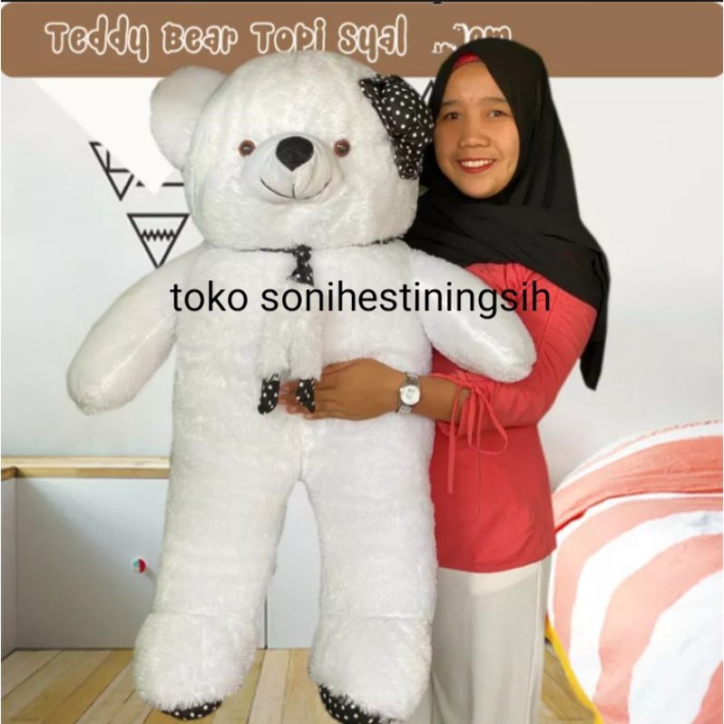 boneka beruang panda syal topi jumbo