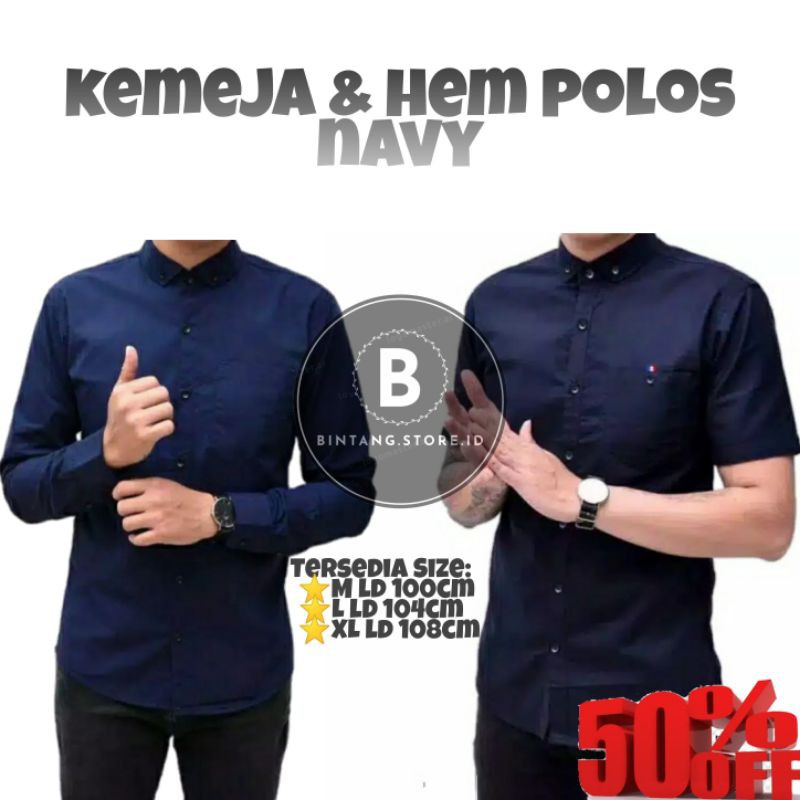 Ⓝxvf-648 Kemeja Pria Polos Fashion Maikel Katun Strit LD100 PJ70 Allsize M L XL Kerja Formal