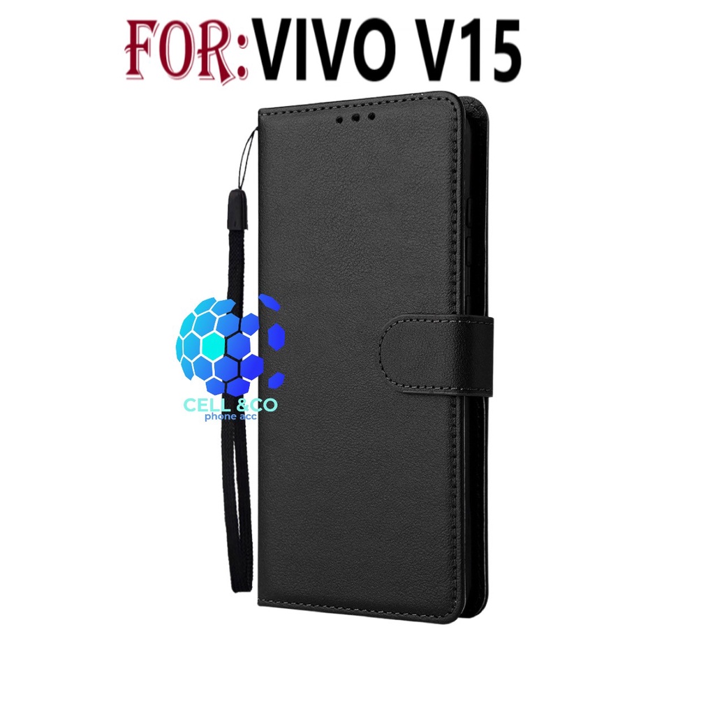 VIVO V15 CASE FLIP LEATHER WALLET PREMIUM FLIP CASE BUKA TUTUP KESING HP CASING FLIP CASE WALLET VIVO V15