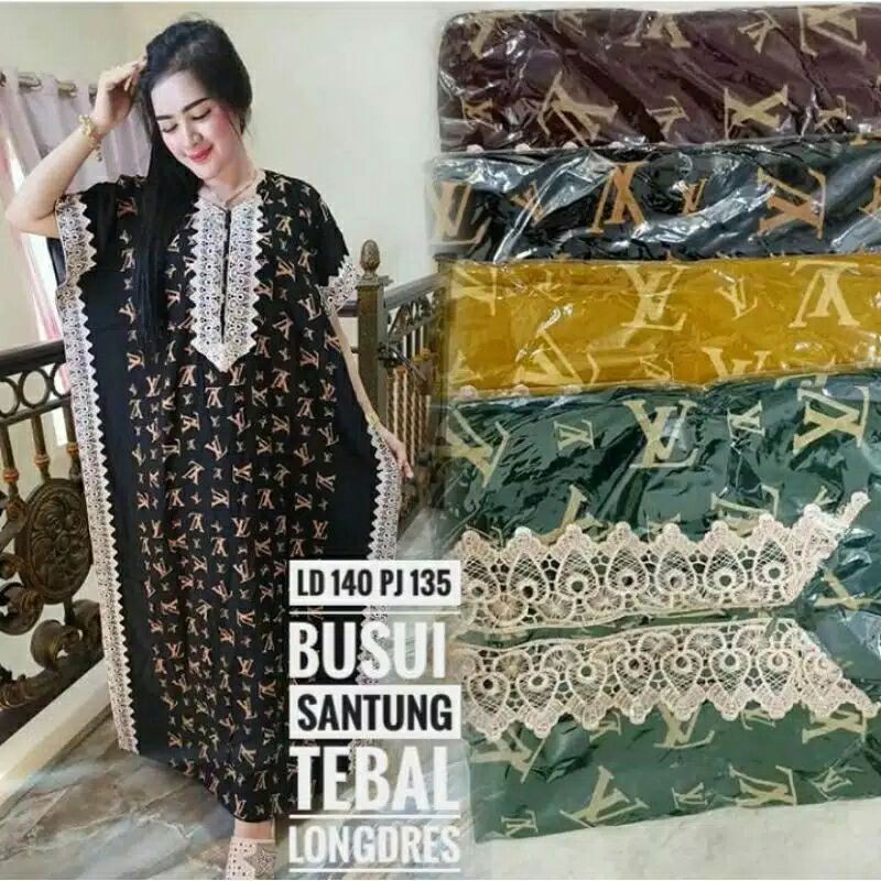 Daster Kelelawar Jumbo Ld 140 cm Busui Renda Arab (SM) #daster #kelelawar #jumbo