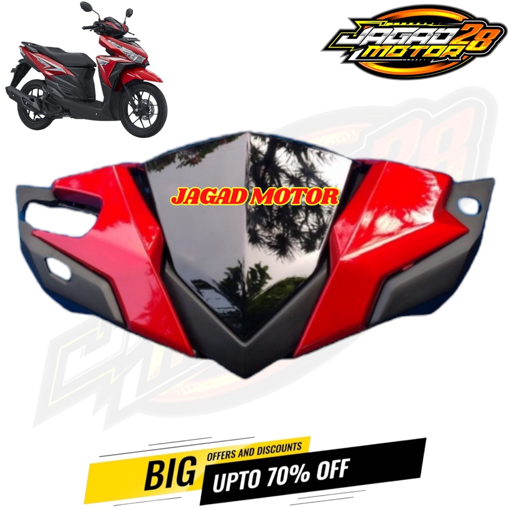 Batok Depan Set Visor Vario 125 Vario 150 LED K59 2015 2016 2017 Merah / Batok Kepala Depan Vario 125 Vario 150 FI ESP LED 2015 2016 2017 Merah