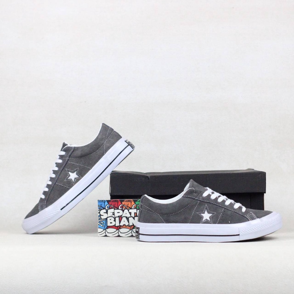 Sepatu Converse One Star Ox Suede Grey White Abu Putih