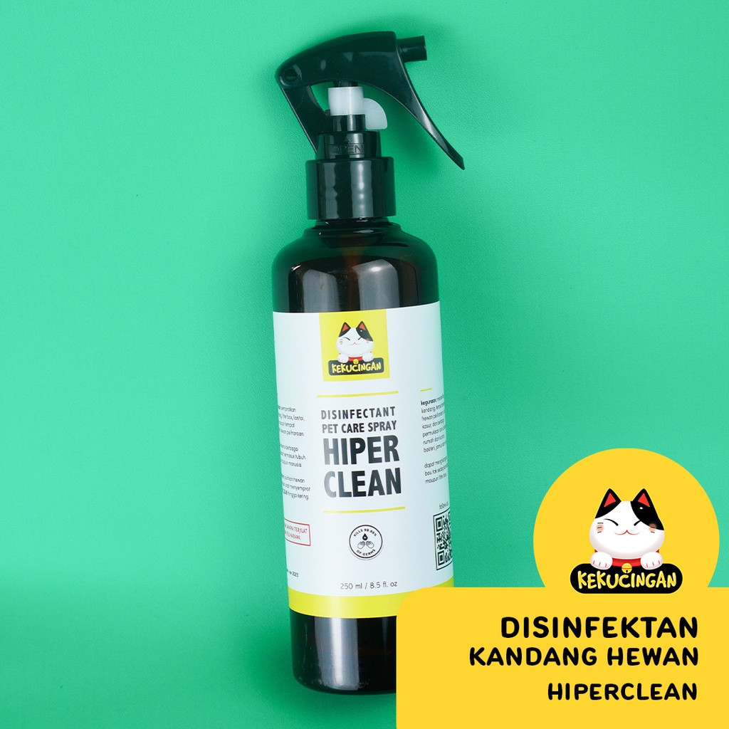 Spray Penghilang Bau Kotoran Kucing Anjing Disinfektan Pet Odor Remover Hiperclean 250ml